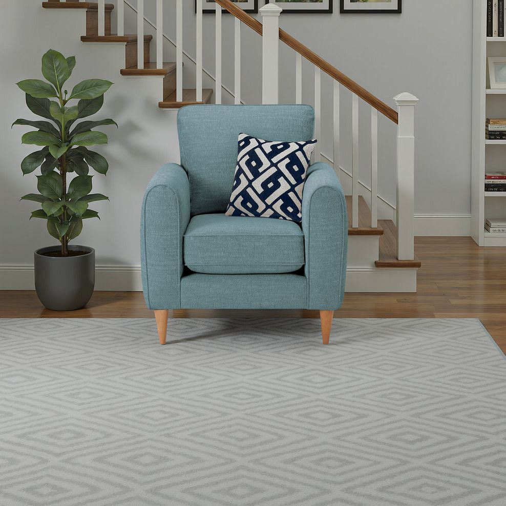 Thornley Armchair in Teal Fabric 1