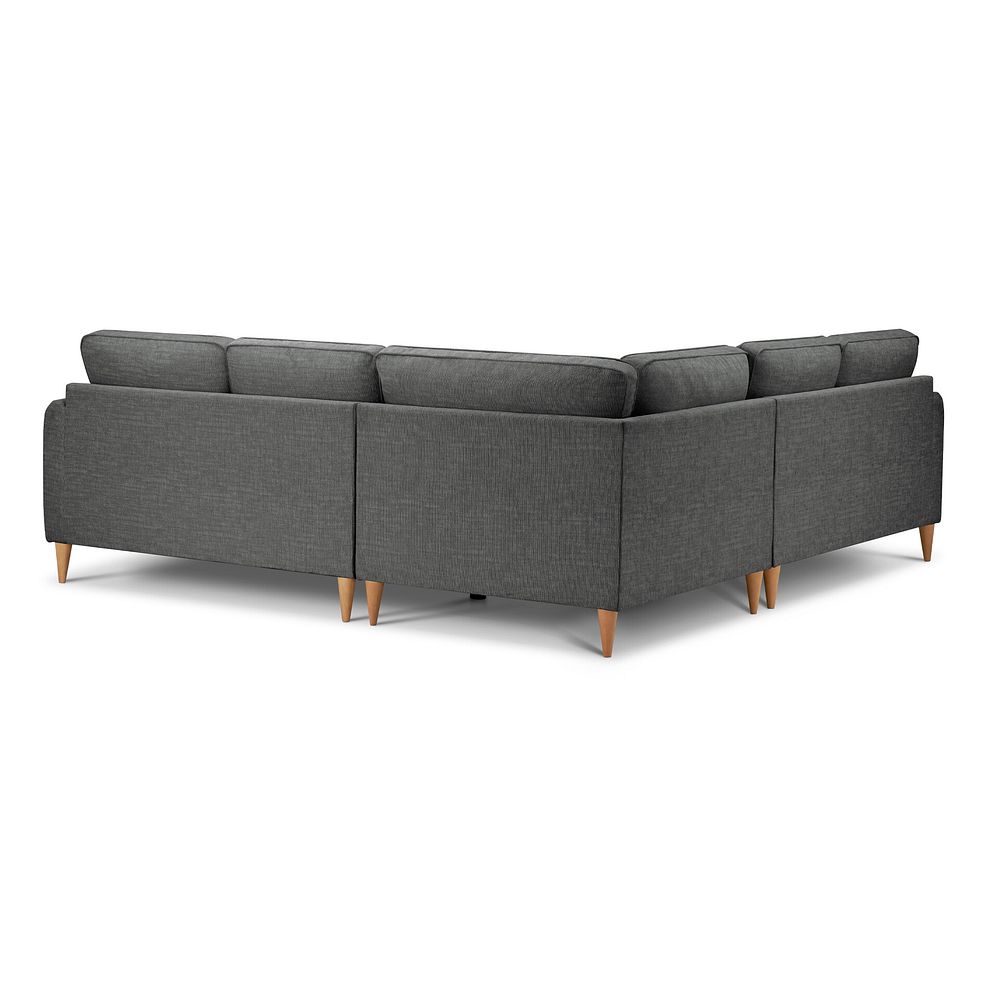 Thornley Large Corner Sofa in Ruby Anthracite Fabric with Grey Scatter Cushions 3