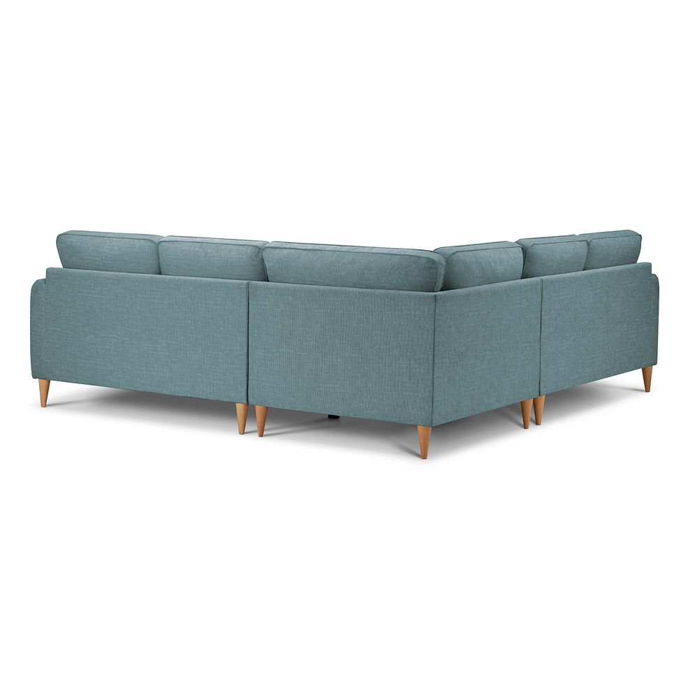 Thornley Large Corner Sofa in Ruby Teal Fabric with Navy Scatter Cushions 3