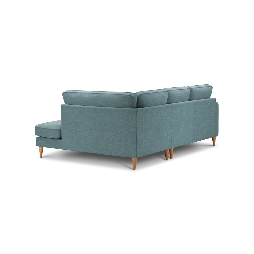 Thornley Left Hand Corner Chaise Sofa in Ruby Teal Fabric with Navy Scatter Cushions  with Navy Scatter Cushions 4