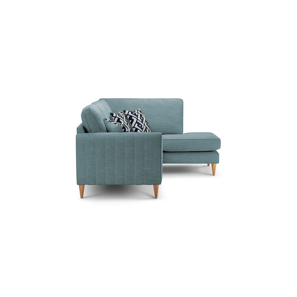 Thornley Left Hand Corner Chaise Sofa in Ruby Teal Fabric with Navy Scatter Cushions  with Navy Scatter Cushions 3