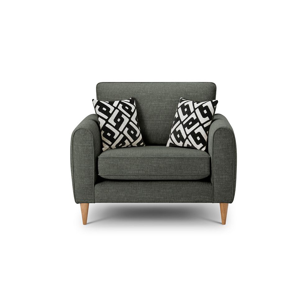 Thornley Loveseat in Forest Green Fabric Thumbnail 2