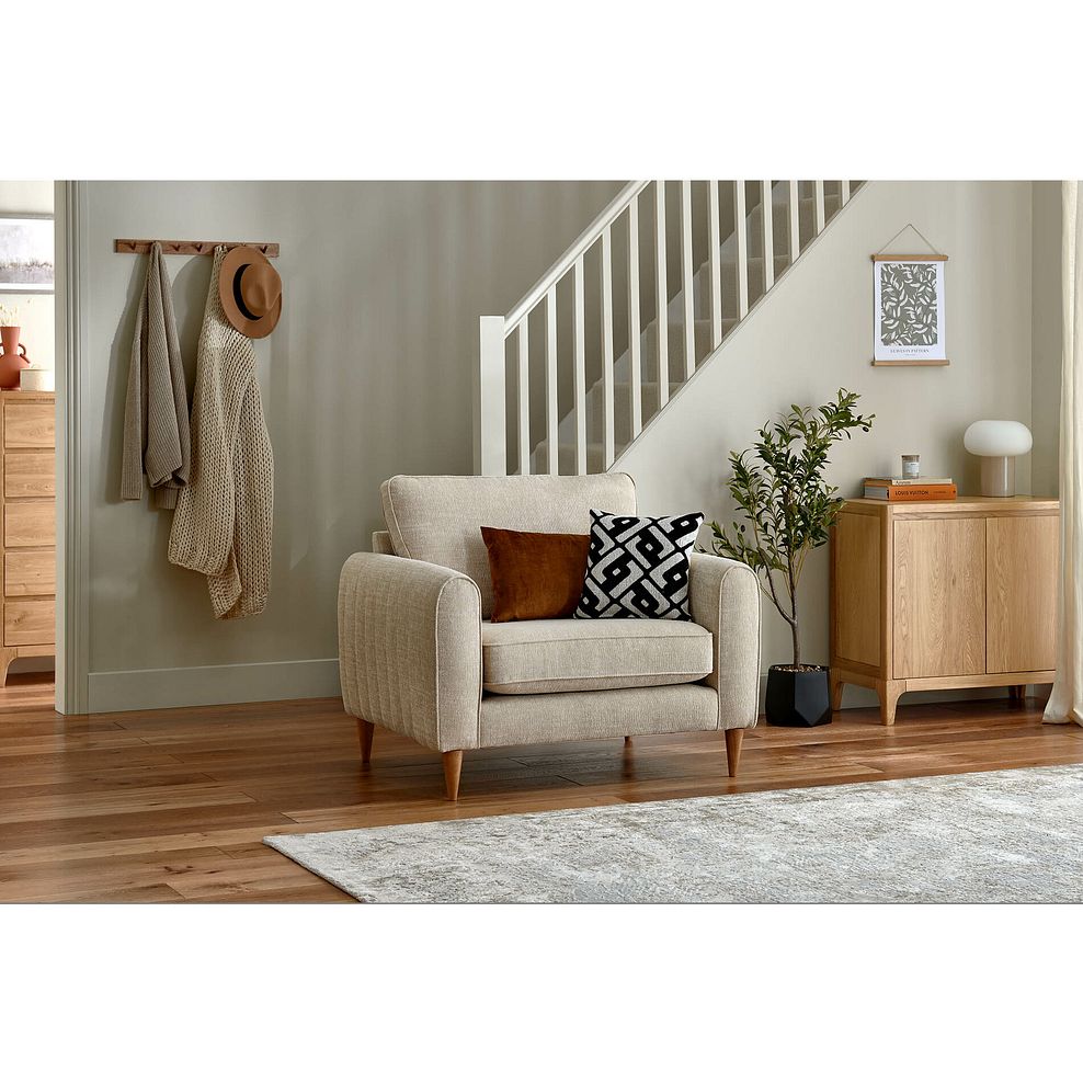Thornley Loveseat in Ivory Fabric 1