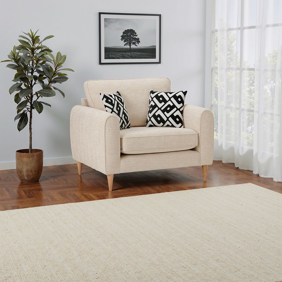 Thornley Loveseat in Ivory Fabric 13