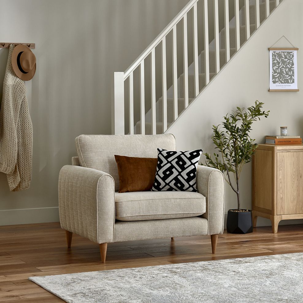 Thornley Loveseat in Ivory Fabric 1