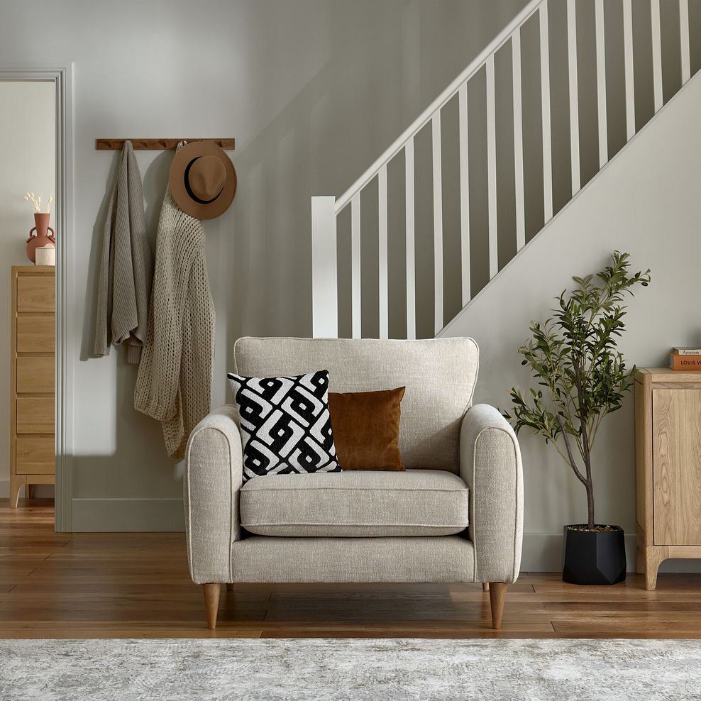 Thornley Loveseat in Ivory Fabric 3