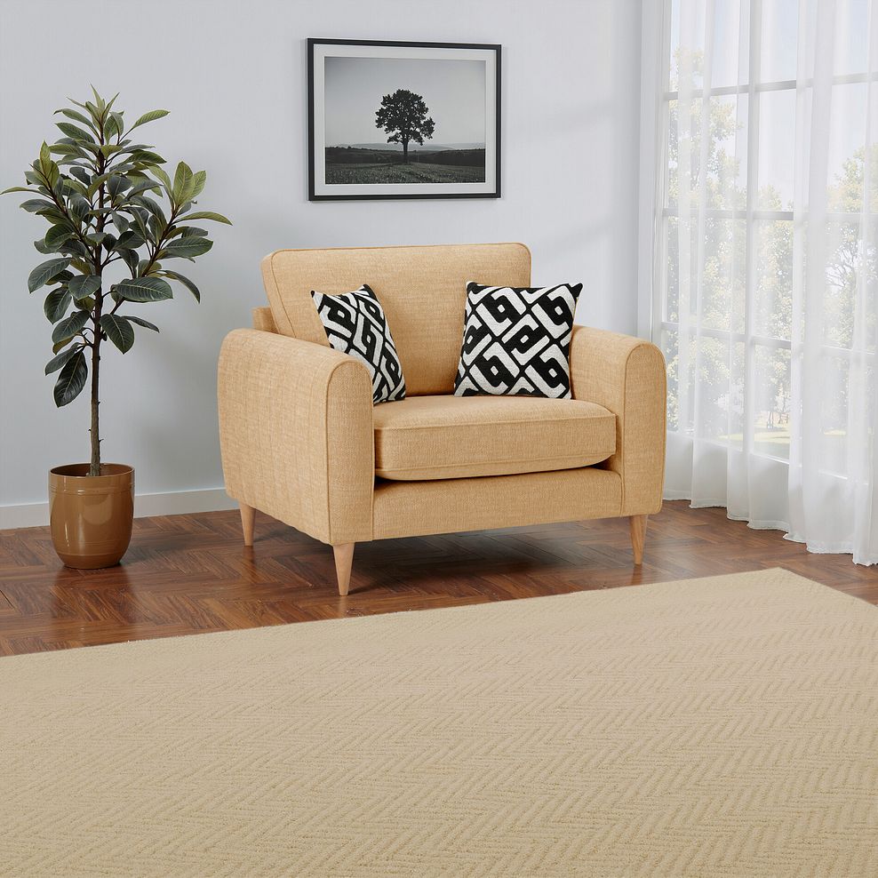 Thornley Loveseat in Saffron Fabric 1