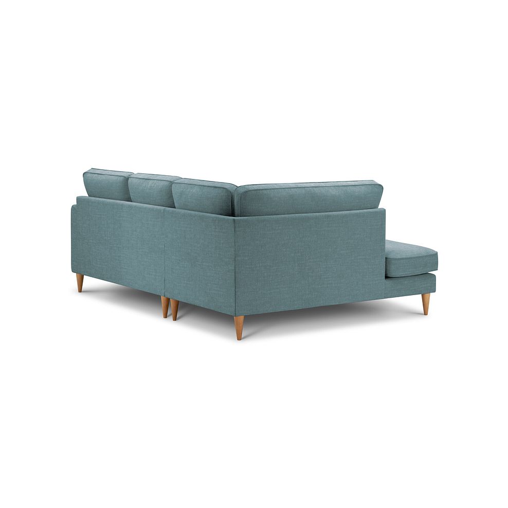 Thornley Right Hand Corner Chaise Sofa in Ruby Teal Fabric with Navy Scatter Cushions 4