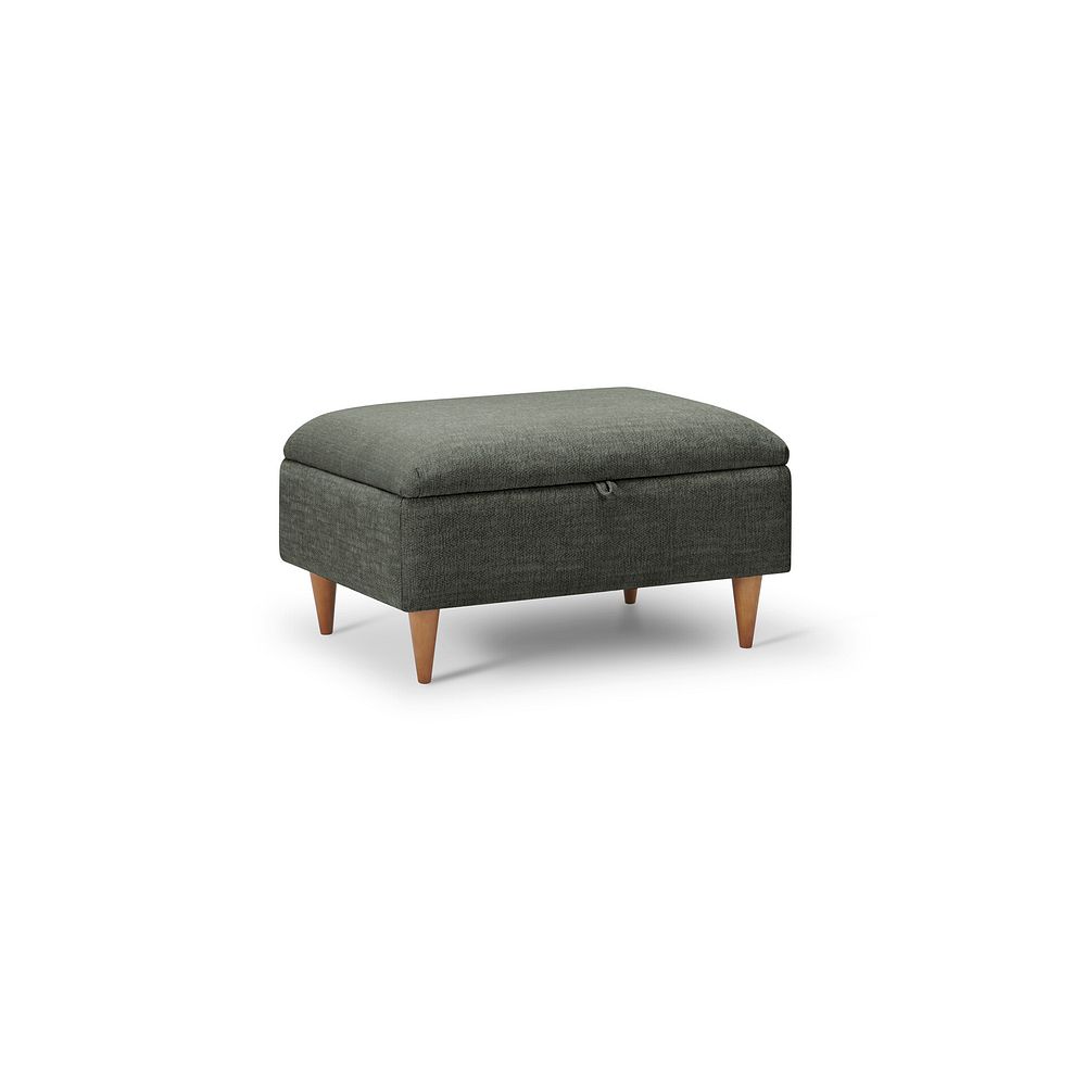 Thornley Storage Footstool in Forest Green Fabric 3