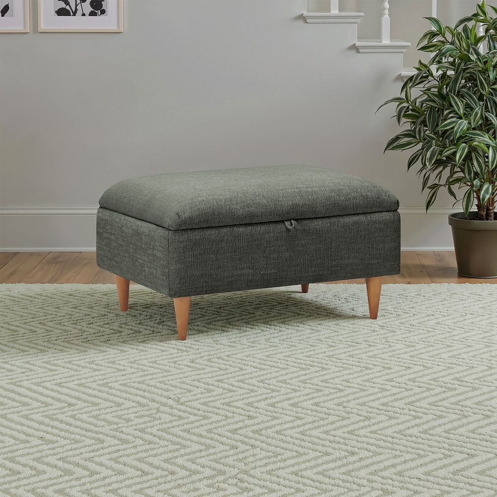 Thornley Storage Footstool in Forest Green Fabric 11