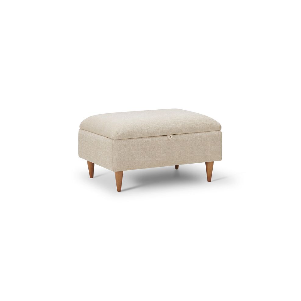 Thornley Storage Footstool in Ivory Fabric 3