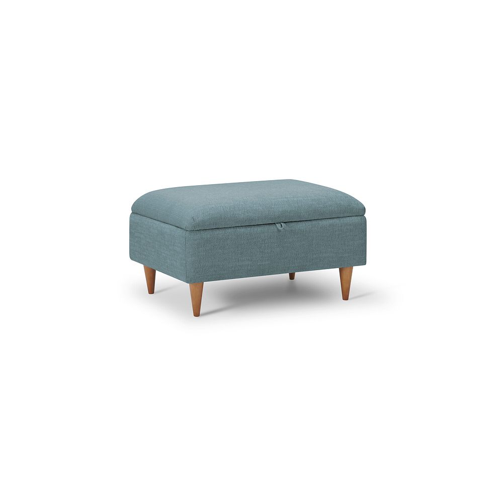 Thornley Storage Footstool in Teal Fabric 1