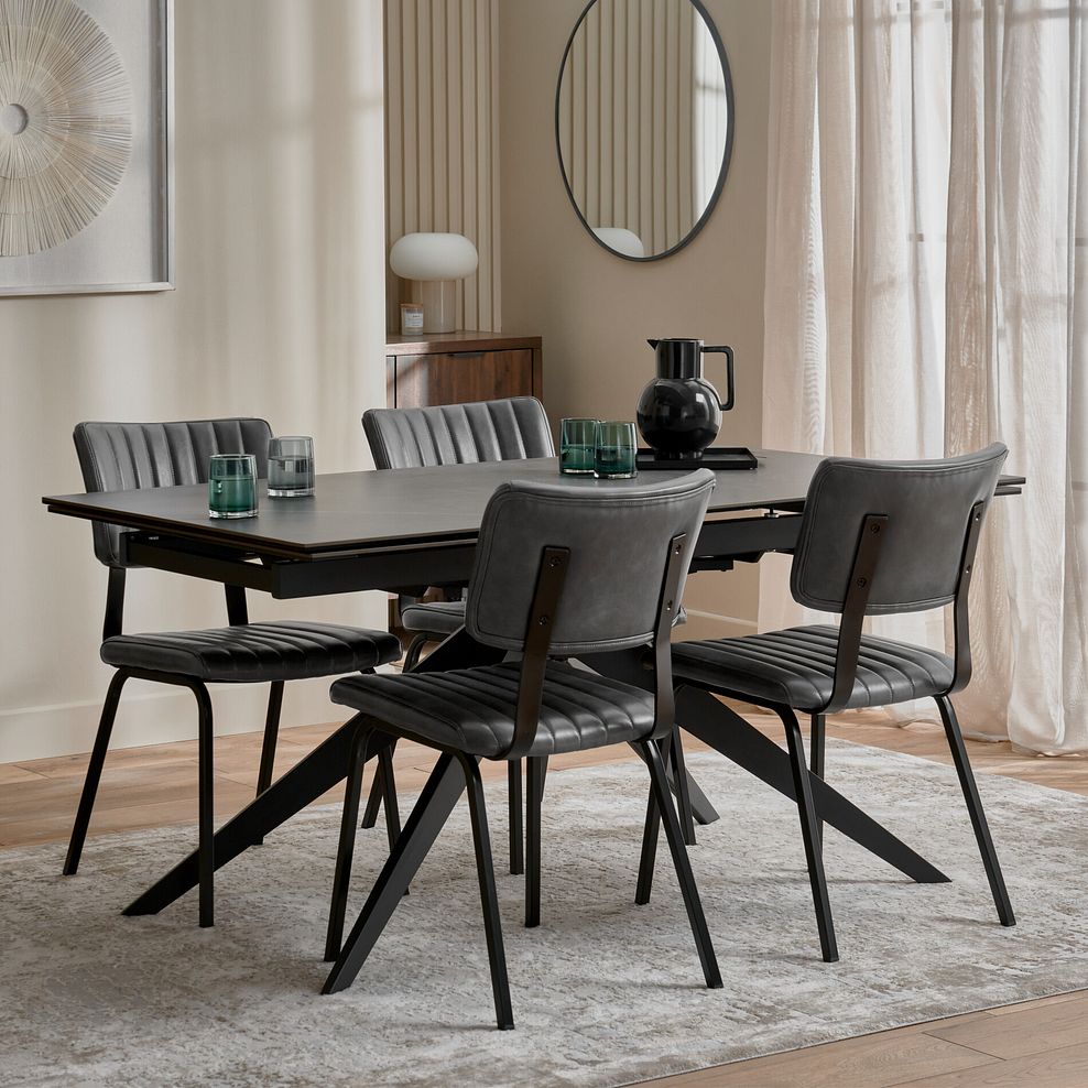 Trento 5ft Grey Ceramic Extendable Dining Table 1