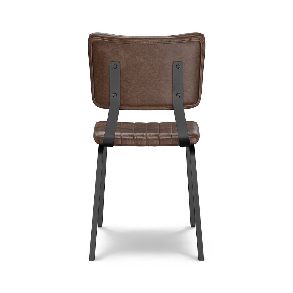 Trento Grey Ceramic Extending Dining Table + 4 Mason Chairs Vintage Brown Leather-Look fabric with Black Legs 13