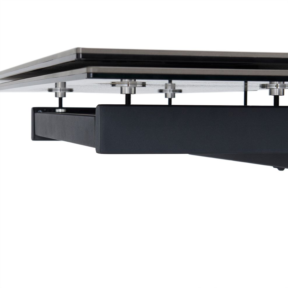 Trento Grey Ceramic Extending Dining Table + 6 Mason Chairs Vintage Tan Leather-Look fabric with Black Legs 7