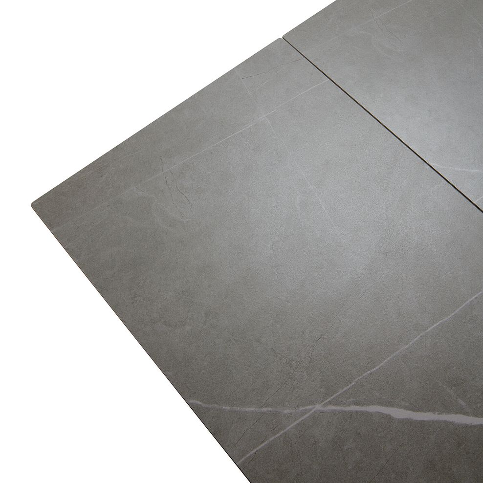 Trento Grey Ceramic Extending Dining Table + 8 Bette Chairs with Black Legs in Heritage Bottle Green Velvet 9