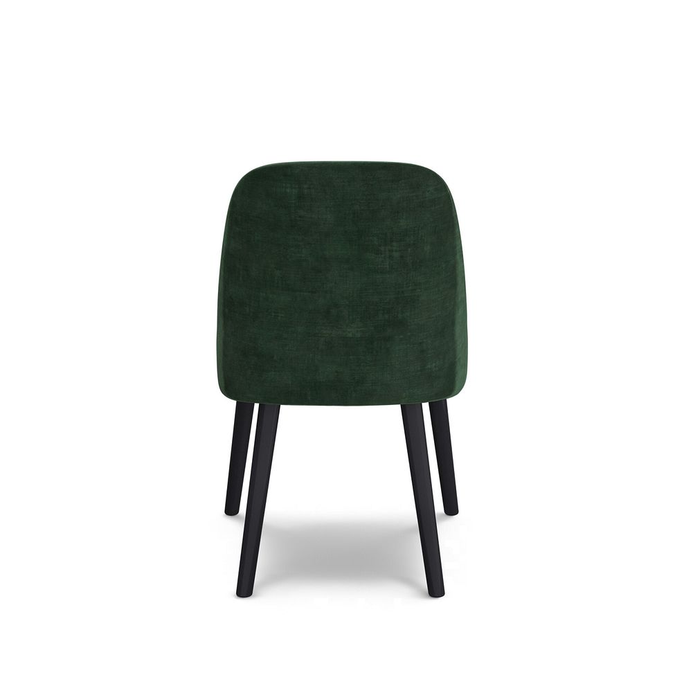Trento White Ceramic Extending Dining Table + 4 Bette Chairs with Black Legs in Heritage Bottle Green Velvet 13