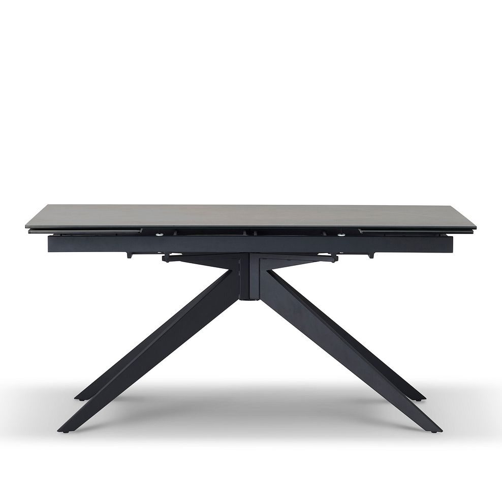 Trento Grey Ceramic Dining Table with 1 Dark Grey Nico Bench and 4 Dark Grey Aria Chairs 4