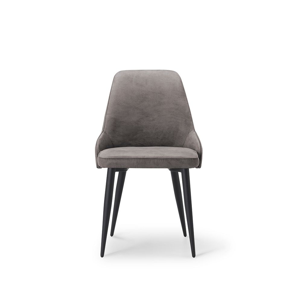 Trento Grey Ceramic Dining Table with 1 Dark Grey Nico Bench and 4 Dark Grey Aria Chairs 8