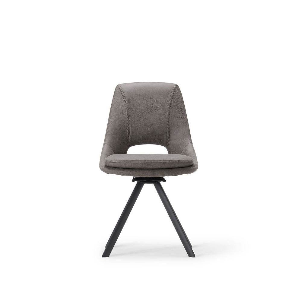 Trento Grey Ceramic Dining Table with 1 Dark Grey Nico Bench and 4 Dark Grey Nico Chairs 8