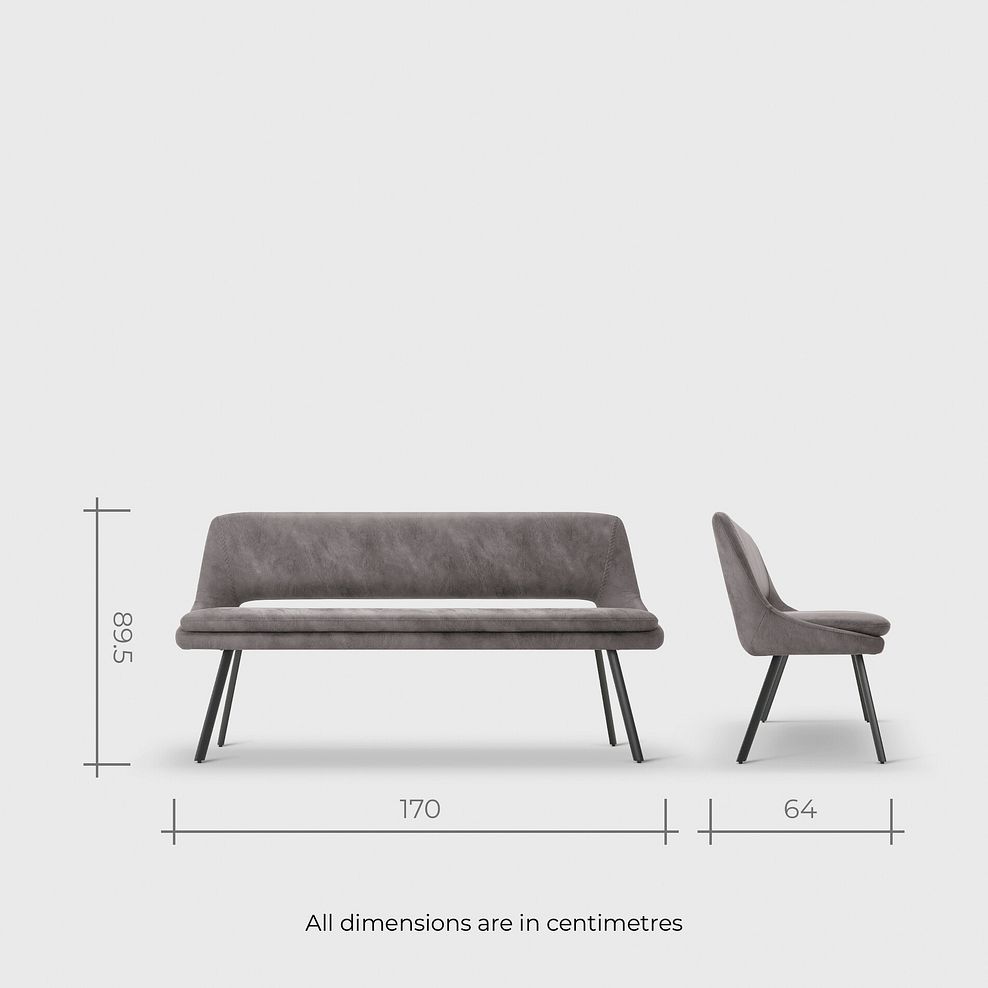 Trento Grey Ceramic Dining Table with 1 Dark Grey Nico Bench and 4 Dark Grey Nico Chairs 13