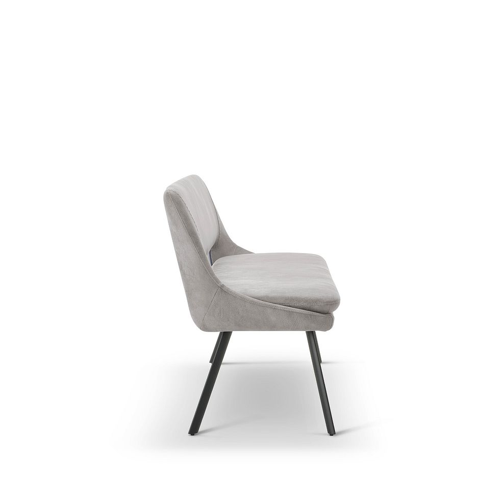 Trento Grey Ceramic Dining Table with 1 Light Grey Nico Bench and 4 Light Grey Nico Chairs 10