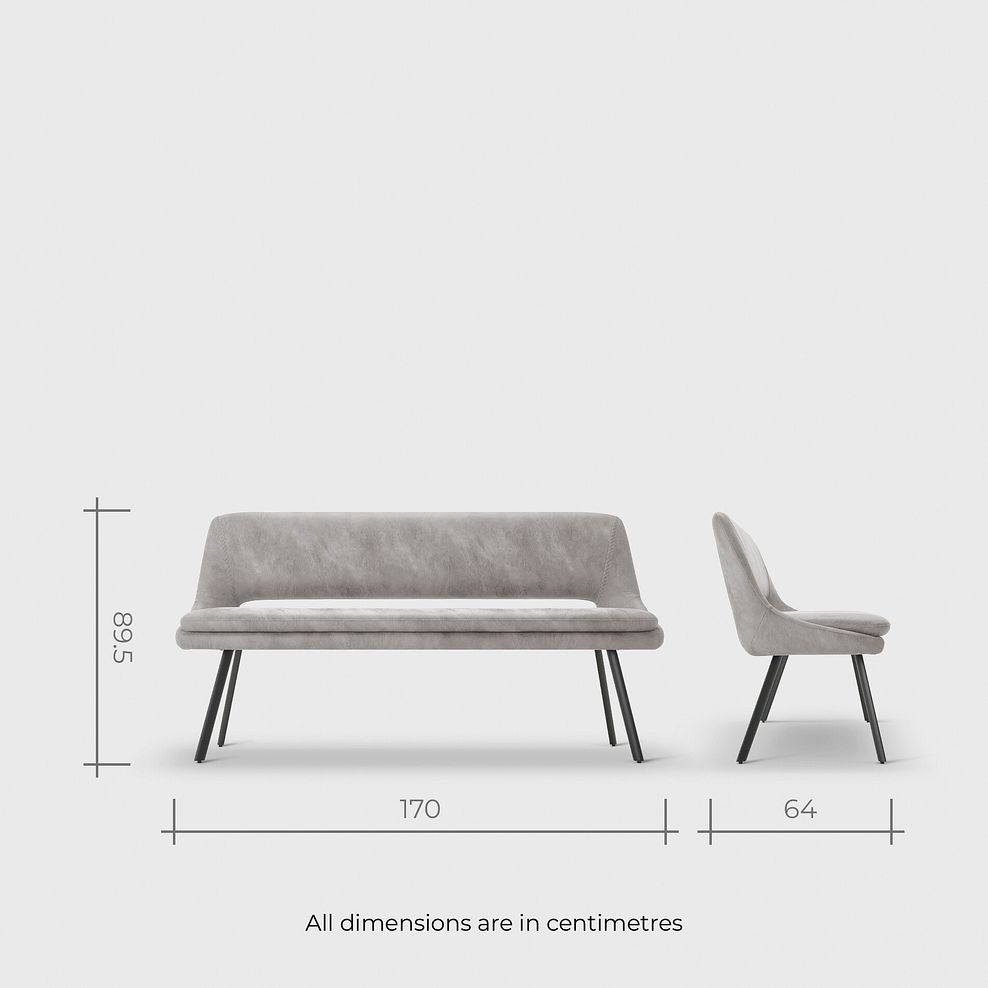 Trento Grey Ceramic Dining Table with 1 Light Grey Nico Bench and 4 Light Grey Nico Chairs 13