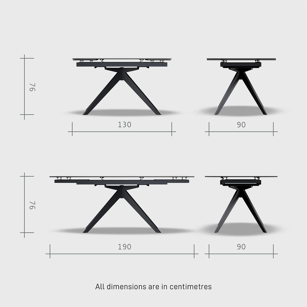 Trento Grey Ceramic Extendable Dining Table 130cm And 3 Assorted Dining Chairs 10