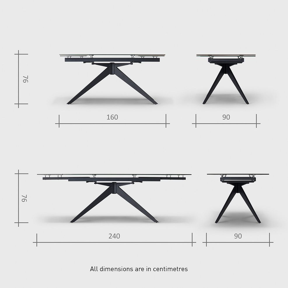 Trento Grey Ceramic Extending Dining Table + 4 Nico Swivel Dining Chairs in Light Grey with Black Metal Legs 14