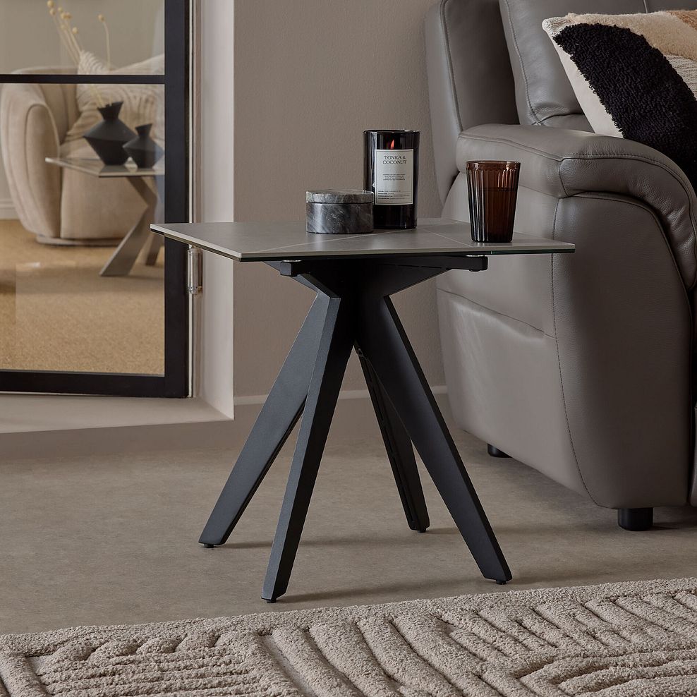 Trento Grey Ceramic Side Table 2