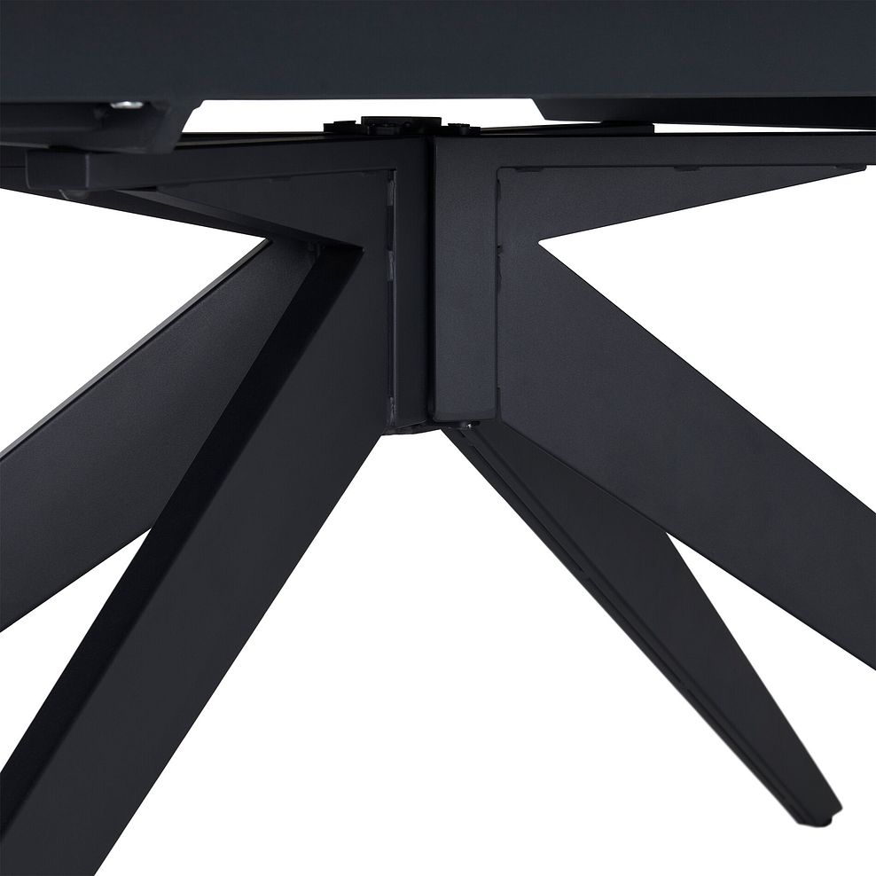 Trento White Ceramic Extending Dining Table + 6 Bette Chairs with Black Legs in Heritage Bottle Green Velvet 8