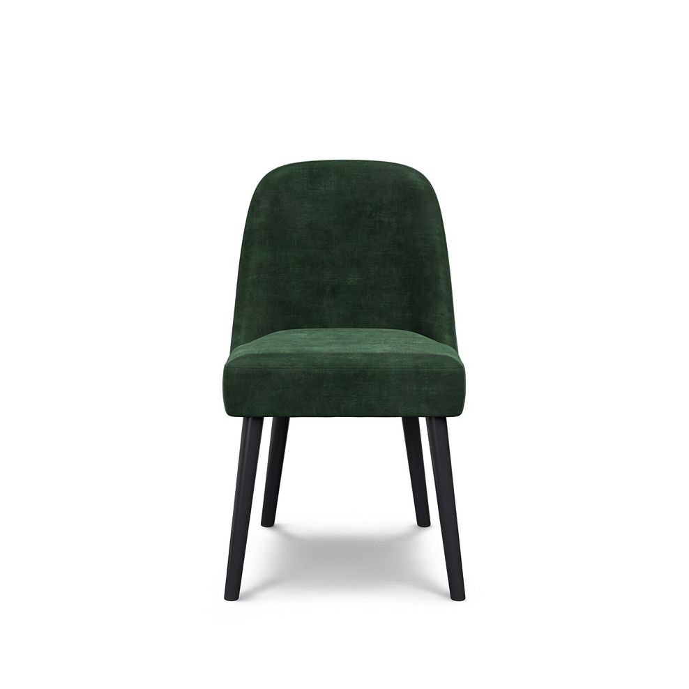 Trento White Ceramic Extending Dining Table + 8 Bette Chairs with Black Legs in Heritage Bottle Green Velvet 10