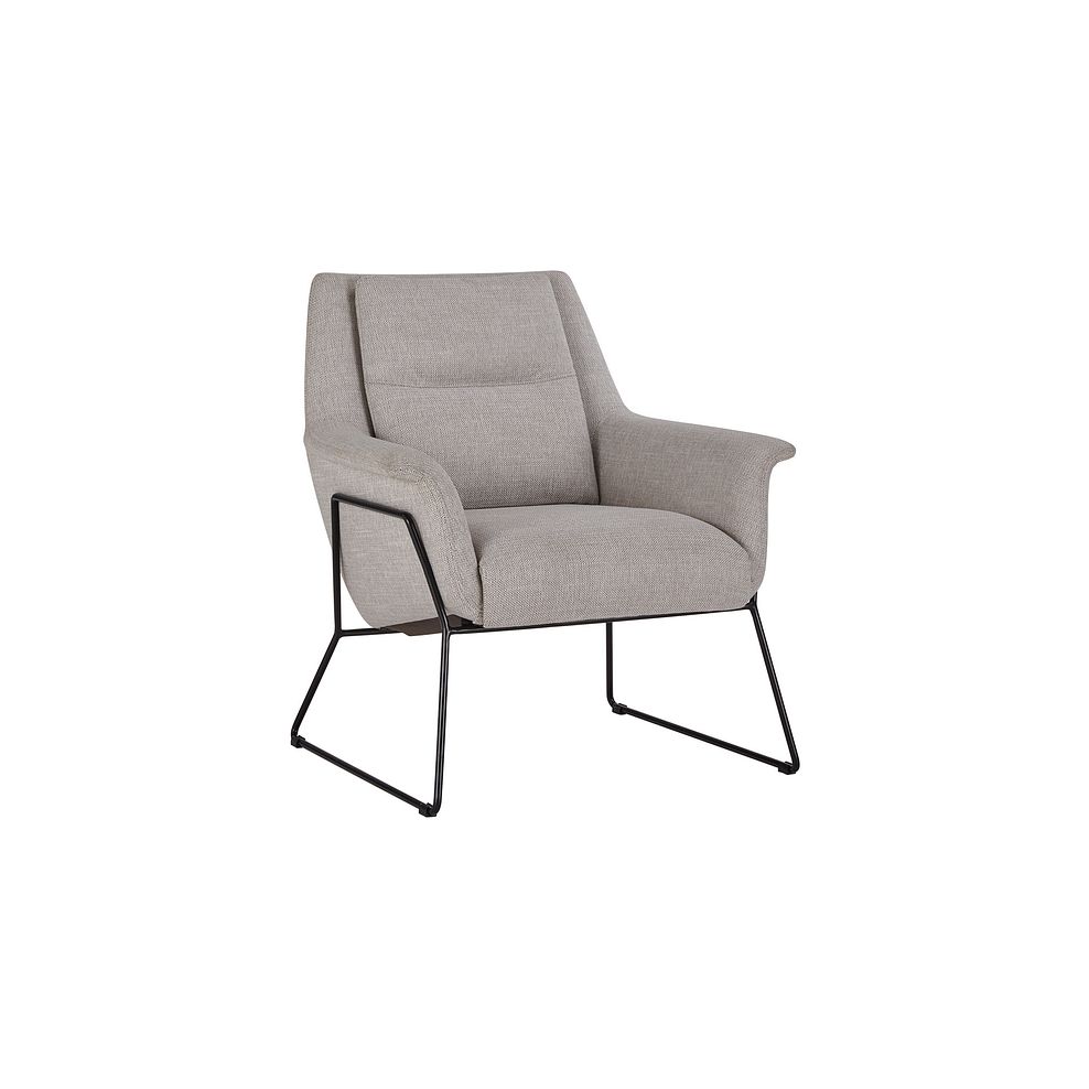 Tribeca Accent Chair in Light Grey Fabric Thumbnail 2