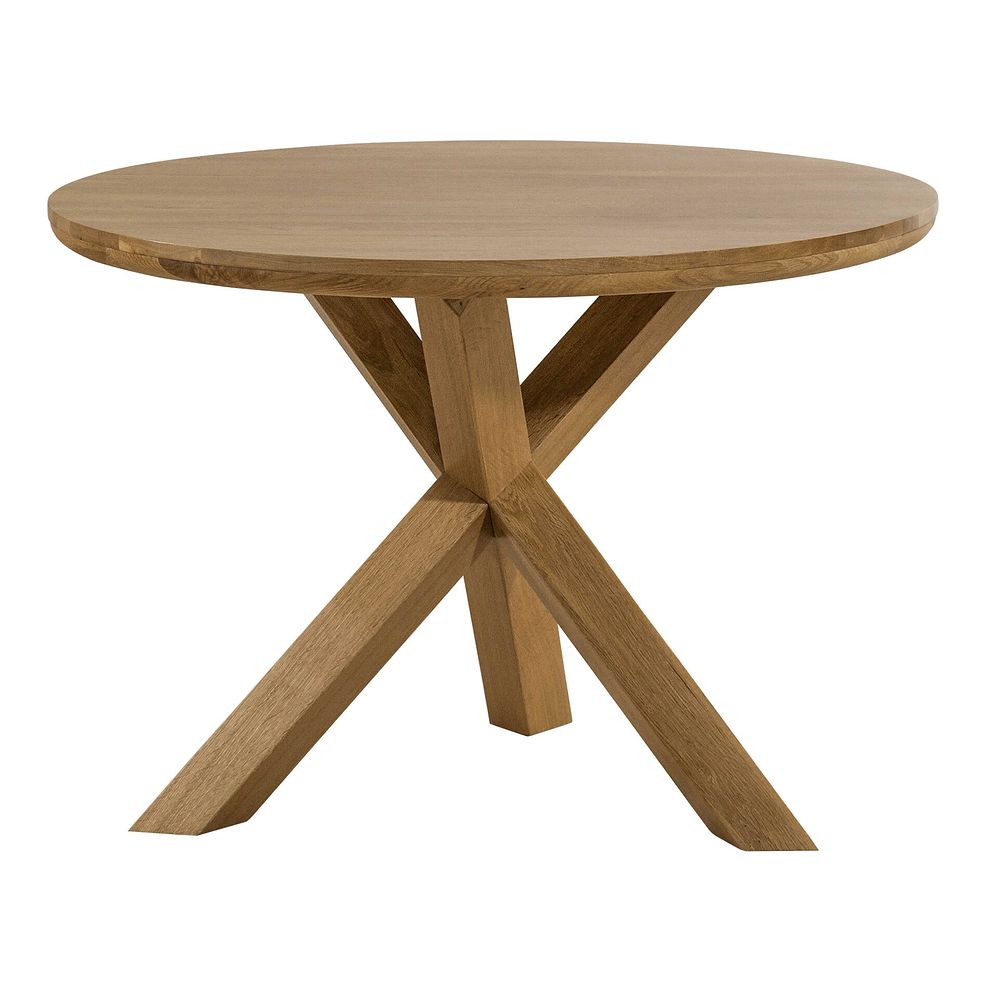Trinity Natural Solid Oak 3ft 7" Round Table and 4 Wave Back Chairs with Plain Grey Fabric Seats Thumbnail 4