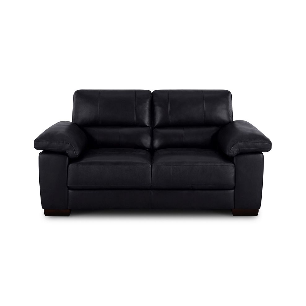 Turin 2 Seater Sofa in Black Leather 2