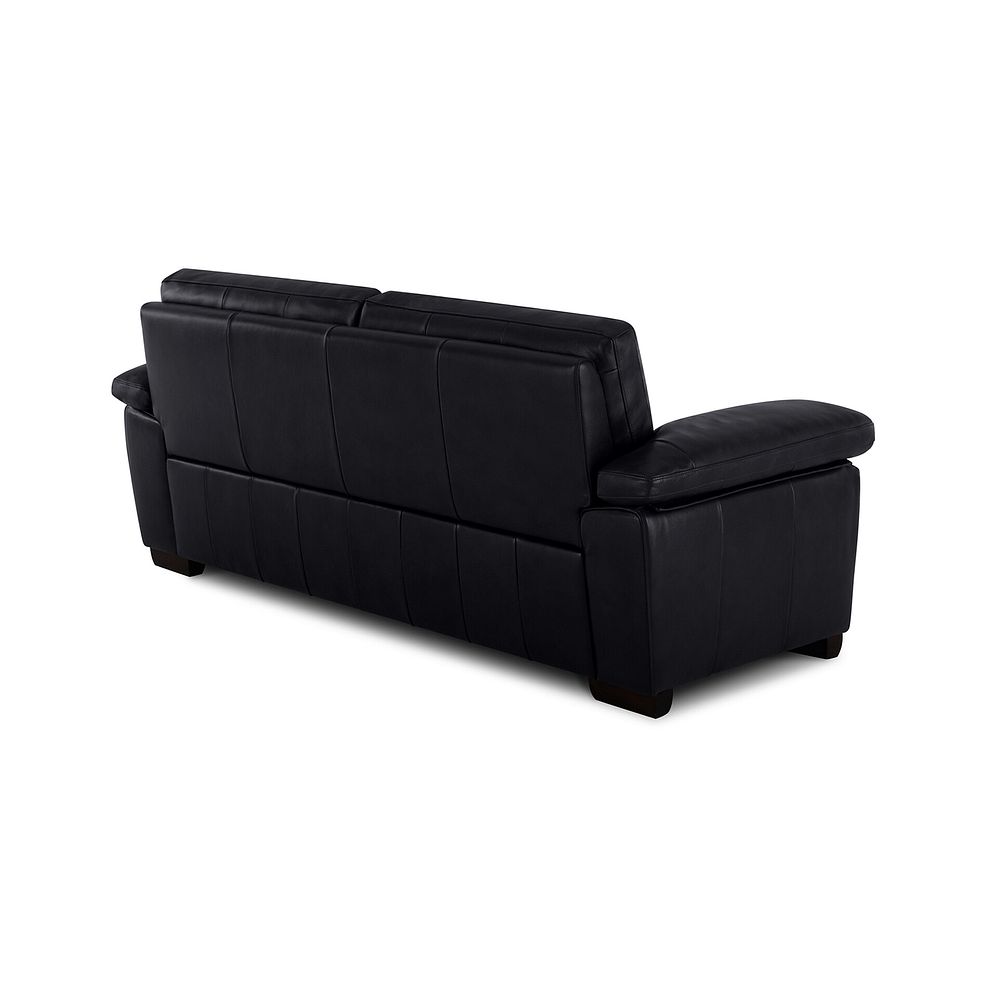 Turin 3 Seater Sofa in Black Leather 3