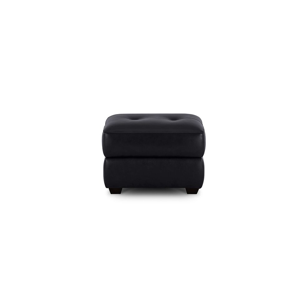 Turin Storage Footstool in Black Leather 2