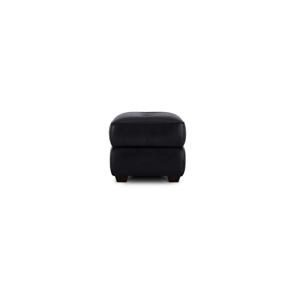 Turin Storage Footstool in Black Leather 4