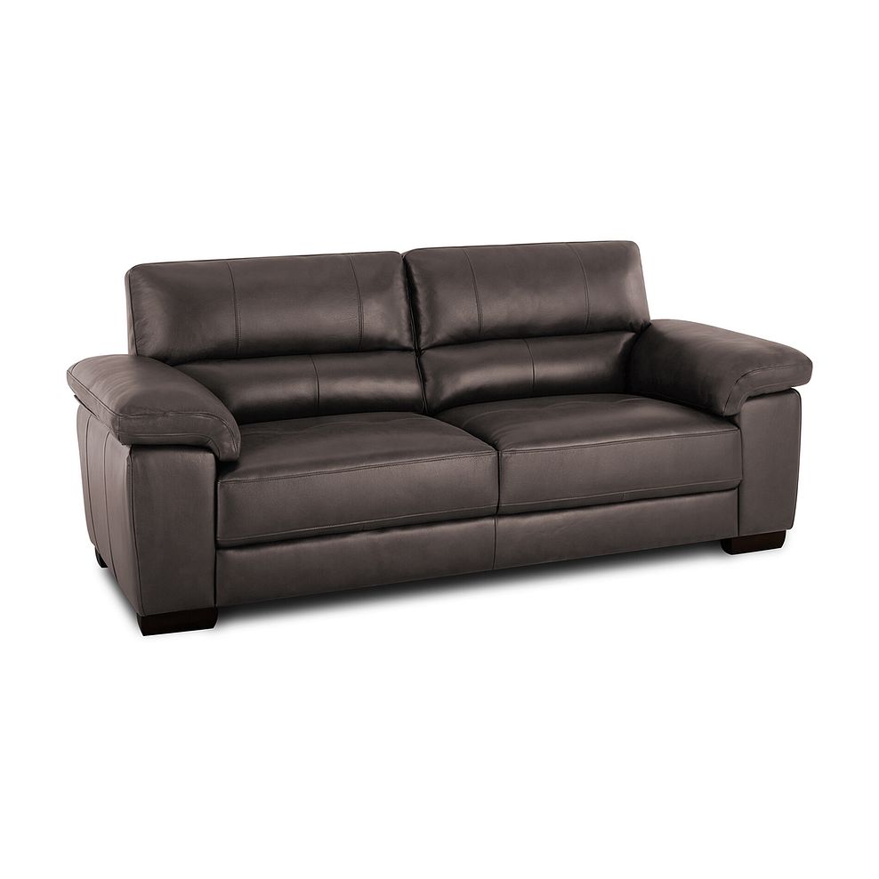 Turin 3 Seater Sofa in Dark Grey Leather 1