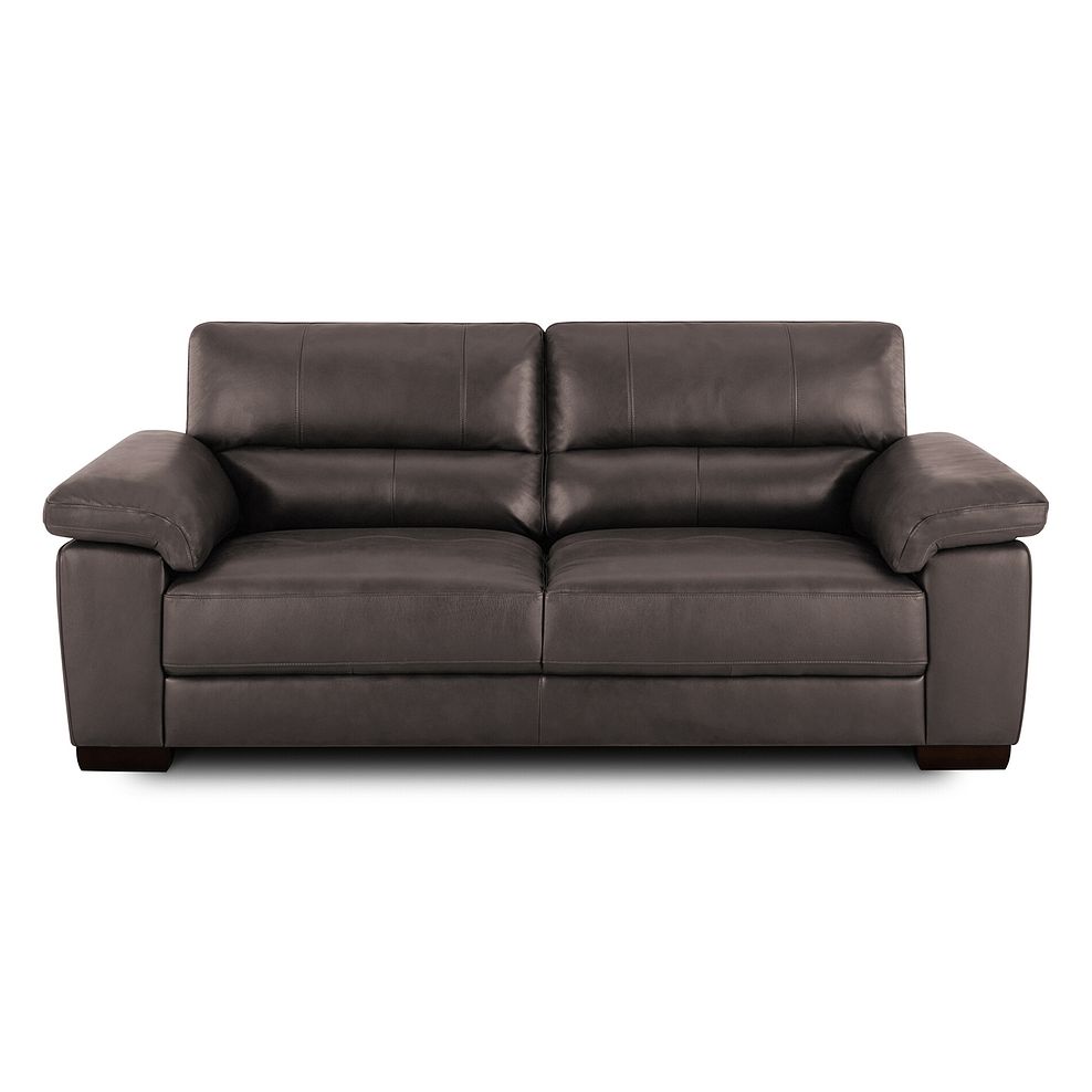Turin 3 Seater Sofa in Dark Grey Leather 2