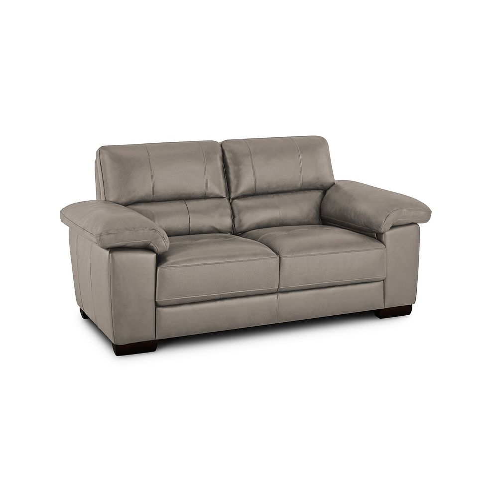 Turin 2 Seater Sofa in Light Grey Leather 1