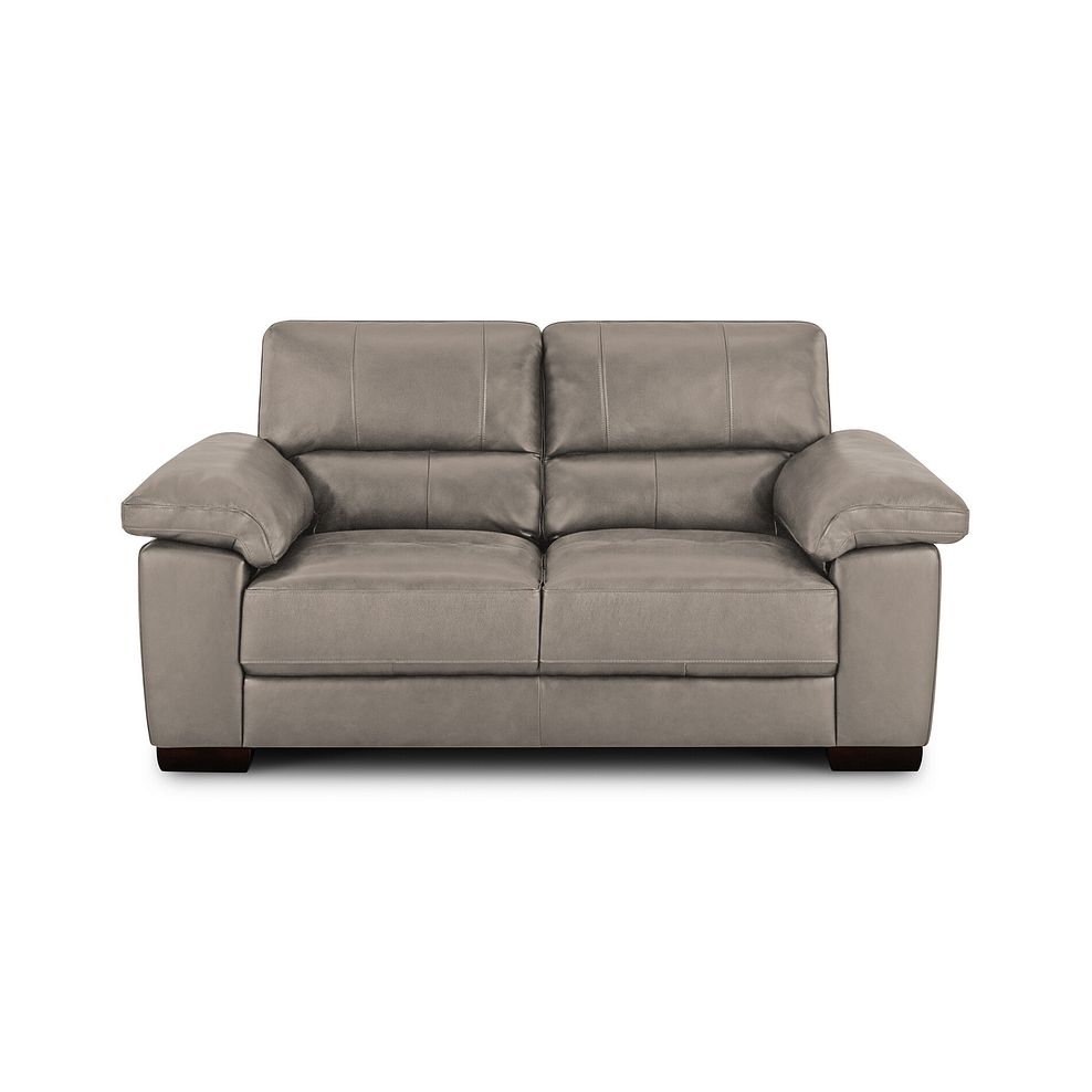 Turin 2 Seater Sofa in Light Grey Leather 2