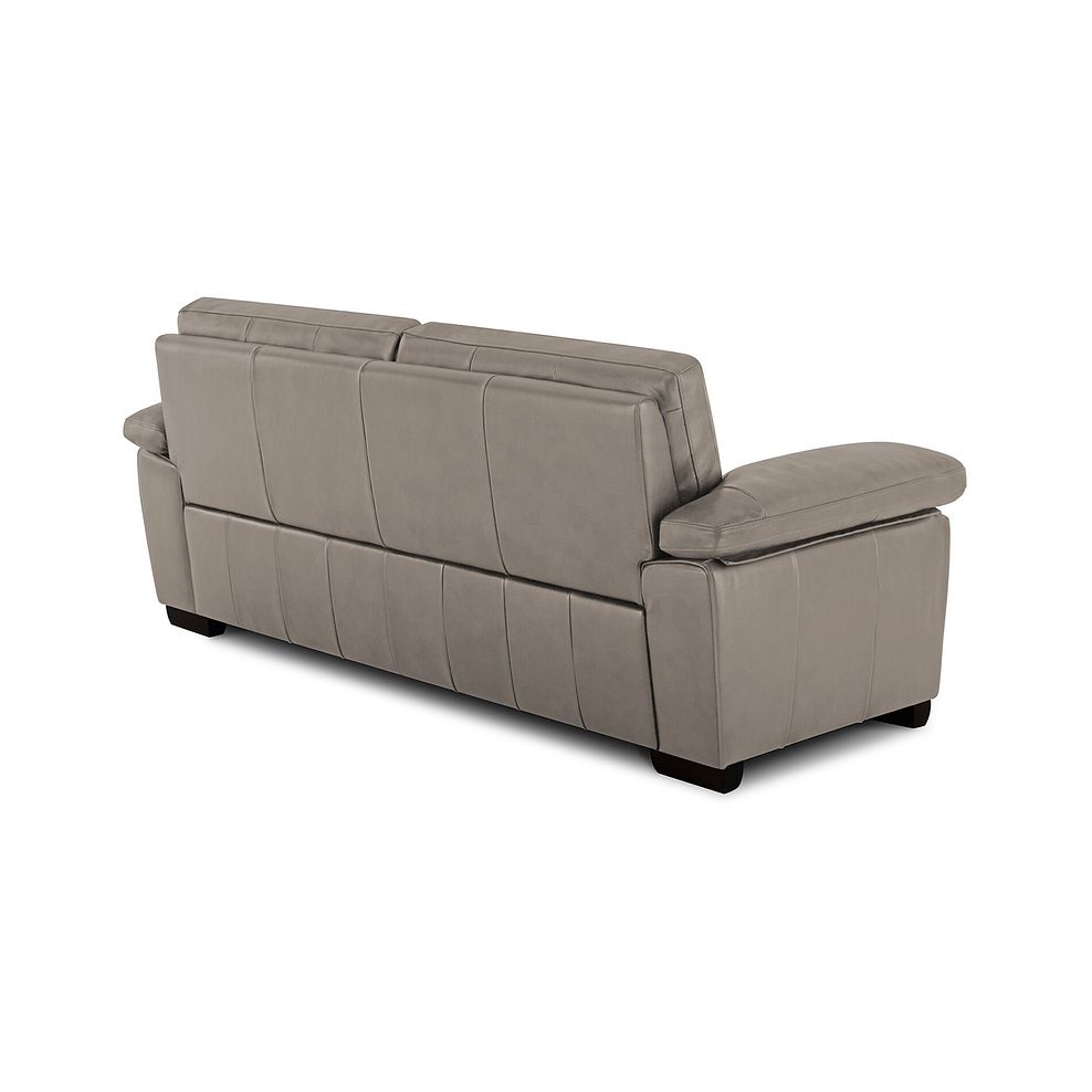 Turin 3 Seater Sofa in Light Grey Leather 3