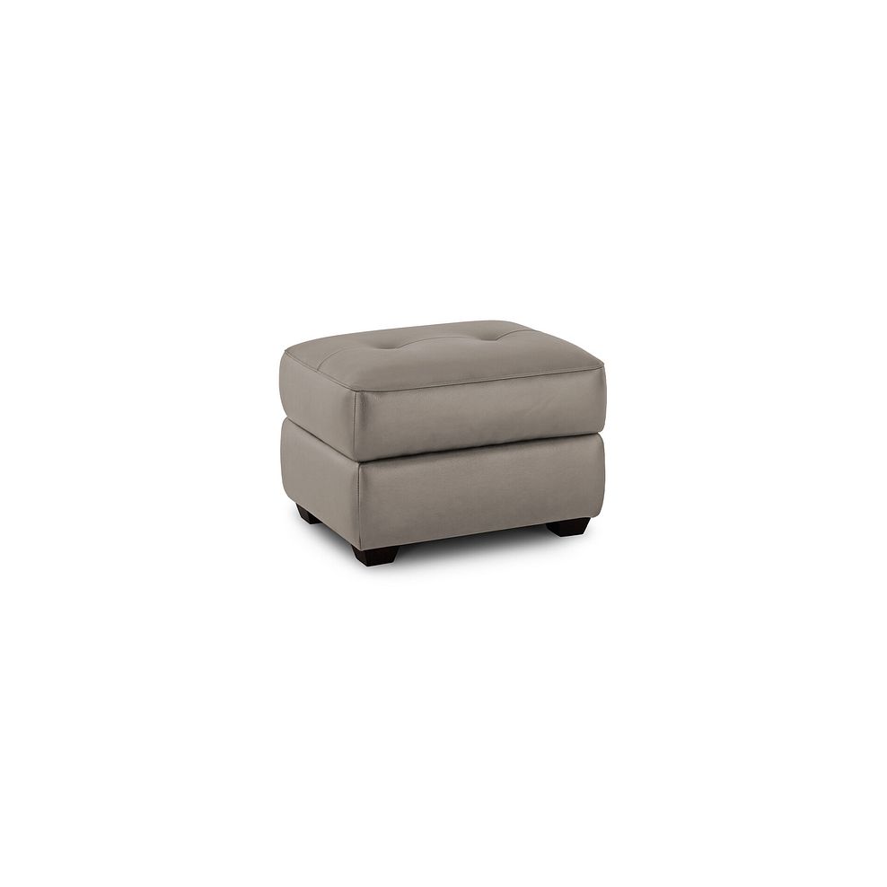 Turin Storage Footstool in Light Grey Leather 1