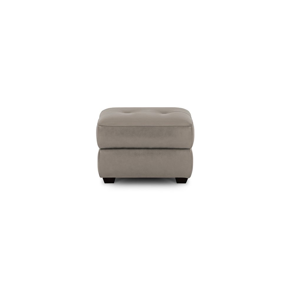 Turin Storage Footstool in Light Grey Leather 2