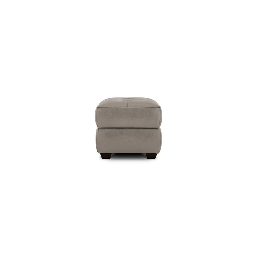 Turin Storage Footstool in Light Grey Leather 4