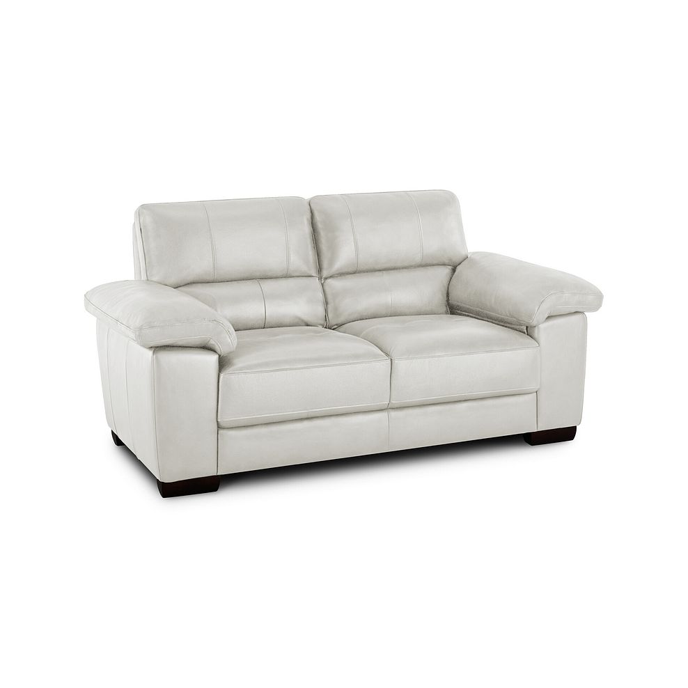 Turin 2 Seater Sofa in Off White Leather Thumbnail 1