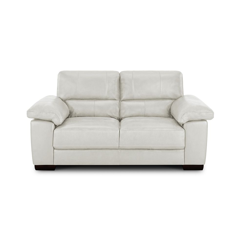 Turin 2 Seater Sofa in Off White Leather Thumbnail 2