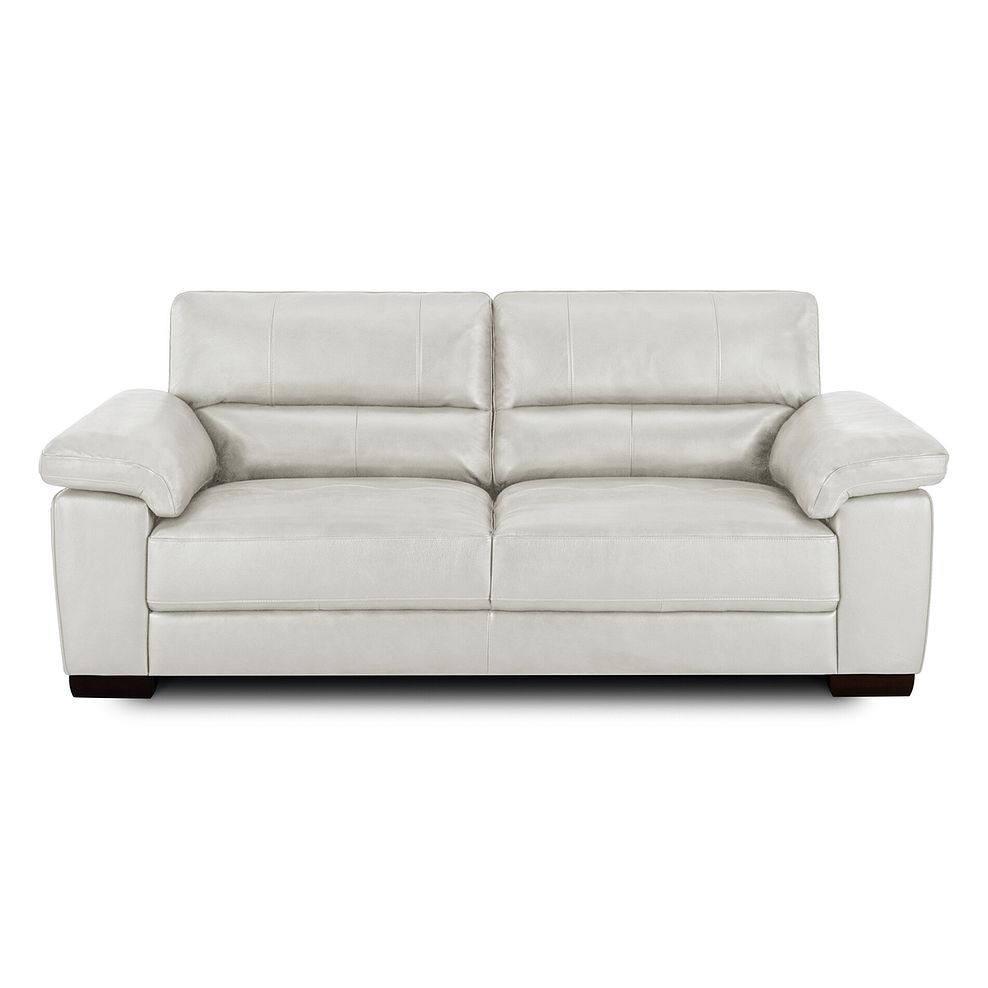 Turin 3 Seater Sofa in Off White Leather 2