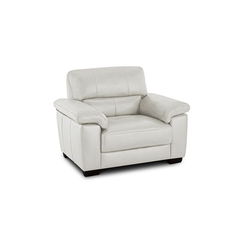 Turin Armchair in Off White Leather 1